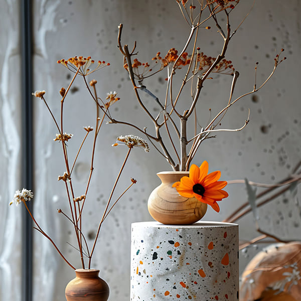 Terrazzo Pedestal Vases