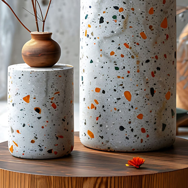Terrazzo Pedestal Vases