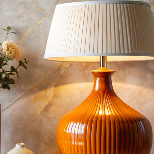 Ribbed Ochre Lamp