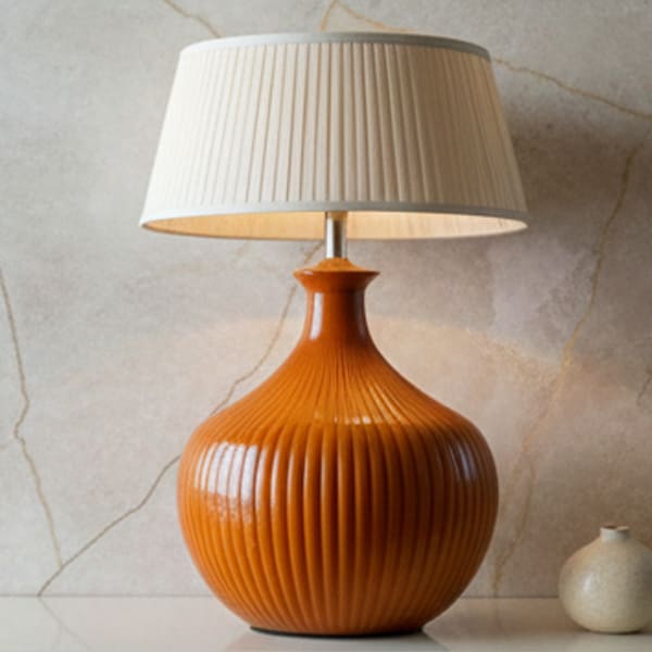 Ribbed Ochre Lamp